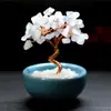 Venda Quente Base de Xícara de Chá Cornucópia Árvore da Fortuna de Cristal Decorações Árvore da Vida de Cristal para Desktop Artesanato Criativo Feito à Mão