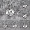 Collar de corazón de diamante completo con letras simples MOM SISTER MIMI NANA miembro de la familia de joyería europea y americana