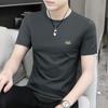 Camiseta de manga corta de verano para hombre, cuello redondo, modal, seda de hielo, secado rápido, fresca, venta al por mayor