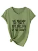 Ella creía que podía Amazon eBay Estación Independiente Moda Casual Cuello en V Manga Corta Camiseta para Mujer