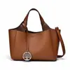 Bolso tote de PU de gran capacidad transfronterizo, versátil para el trabajo, bolso de hombro tipo cubo casual para mujer, certificado EU REACH