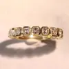 Anillo de diamante cuadrado simple Cao Shi para mujer, anillo elegante y profesional estilo francés, un artículo de gran venta de la promoción de transmisión en vivo de Taobao