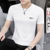 Camiseta Masculina de Manga Curta de Algodão Modal de Alta Qualidade, Gola Redonda de Verão, Marca Tendência de Peso Pesado