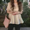 Camisa de Manga Corta para Mujer, Nuevo Estilo de Verano, Estilo Retro de Hong Kong, Holgada y Versátil, Dulce y Súper de Hada, Muy Elegante