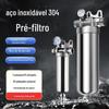 Fornecimento de fábrica pré-filtro 304 purificador de água central doméstico para toda a casa filtro de aço inoxidável 5 polegadas 10 polegadas