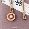 Collar Colgante de Girasol de Lujo Versátil de Gama Alta al por Mayor con Diamantes de Puntos Rojos y Verdes de la Joyería