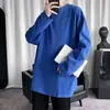 Camiseta Blanca Pura de Manga Larga para Hombre Otoño Primavera Ropa Interior Holgada Camisa Base Ropa de Otoño para Niños Top Delgado Moderno