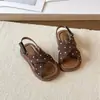 Sandalias Romanas Birkenstock de Lunares para Niños 2026 Nuevo Estilo de Verano para Niñas Zapatos de Playa Boca de Pez Retro con Suelas Suaves y Faldas