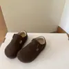 Sapatos Infantis de Couro Genuíno Outono e Inverno Sapatos Birkenstock para Crianças Pequenas Sapatos de Couro Veludado Femininos Sapatos de Algodão Segunda Camada Sapatos de Algodão para Meninos Sapatos de Bebê