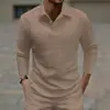 AliExpress Amazon Verão Transfronteiriço Nova Camisa Masculina Cor Sólida Manga Longa Moda Casual Roupas Masculinas Impressão Digital