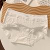 Roupa Íntima de Seda Gelo para Meninas, Algodão Estendido 10A Antibacteriano Fundo Virilha Calcinhas Femininas de Renda Sexy Finas Respiráveis Amigas da Pele