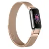 Adecuado para correa de reloj inteligente Fitbit Luxe Correa de acero inoxidable magnética Milanesa de tres esferas pulsera de metal para reloj