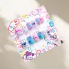 Bolsa de 12 Pegatinas para Uñas Postizas Infantiles, Piezas de Uñas Removibles, Diseño Lindo de Dibujos Animados para Niñas Pequeñas, Uñas Portátiles Divertidas y Juguetonas