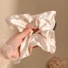 Lenço Quadrado Vazado Branco Cereja de Renda Feito à Mão Scrunchie Doce Feminino Rabo de Cavalo Elástico de Cabelo