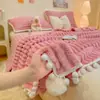 Manta de bola de neve nuvem de pelo de coelho sintético Classe A transfronteiriça, espessa e quente de veludo de leite, roupa de cama estilo princesa para meninas