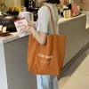 2025 Exportação Coreia do Sul Estilo Ins Carta Bolsa Grande Masculina e Feminina Xadrez Dupla Face Bolsa de Mão Ombro Tote de Lona