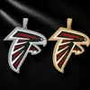 Pendente de Logo de Equipe de Falcão Esmaltado com Personalidade de Strass Completo Cruz Europeia e Americana Acessórios de Joias para Colar Hip Hop Masculino