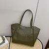 Bolsa de trama de diamante feita à mão moda bolsa de mão retrô design de nicho bolsa grande capacidade mãe-filho bolsa tote diária moderna