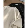 Camiseta de Diseño Desconstruido Resistente Estilo Americano, Marca de Moda Cleanfit Manga Corta para Hombre Verano High-Street Top de Ante Media Manga