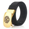 Cinturón con hebilla automática sin dientes para jóvenes, cinturón de negocios para hombre, cinturón informal de nailon, venta directa de fábrica