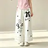 Conjunto de Duas Peças Casual de Calça de Renda com Laço para Meninas, Estilo Preppy, Moderno e Personalizado, com Top Plissado