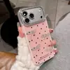 Protetor de lente estilo Ins, feminino, com bolinhas e pedrarias, adequado para capa de celular iPhone 17 Pro Max 15 Pro