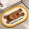 Alfombra de Piso Antideslizante Absorbente de Agua de Caucho Natural Linda de Mascota de Dibujos Animados Absorbe el Agua al Instante para Cocina, Baño y Alfombra de Habitación