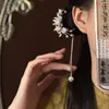 "Zhu Fan Ya Yun" Nuevo Estilo Hanfu Pin para el Cabello con Forma de Abanico y Borla de Perlas para Mujer, Pin de Estilo Chino Nuevo, Pin de Estilo Antiguo
