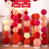 Decoración de Bolas de Panal para Boda, Compromiso, Habitación de Boda, Arreglo de Pared de Fondo de Columna, Linternas, Venta al por Mayor Transfronteriza, Bolas de Panal de Colores