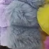 Em estoque Tecido de pelo de coelho listrado 10mm, veludo de coelho pelo de coelho pelúcia listrada tecido para brinquedo roupa boneca