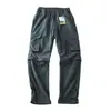 Macacão feminino de verão fino de secagem rápida com múltiplos bolsos funcional estilo americano para trilha elástico destacável calça de montanhismo