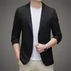 Traje de Moda de Manga Larga para Hombre 2023 Primavera Nueva Llegada de un Solo Botón Guapo Versátil Casual Holgado Chaqueta Coreana Estampada