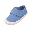 Liquidación Zapatos de Lona de Color Sólido para Niños de Caña Baja con Velcro Planos Blancos Zapatos de Interior para Niños Pequeños Tenis para Todas las Estaciones