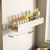 Prateleira de temperos de parede para cozinha cor branco leitoso, prateleira de armazenamento sem furos, prateleira de armazenamento multifuncional para casa