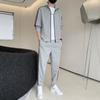 Traje Deportivo Nuevo 2023 Uniforme Escolar para Hombre Popular en Vivo Chaqueta Jogger Pantalones Casuales de Tres Rayas Conjunto de Dos Piezas