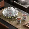 Ciudad Prohibida Cultural y Creativo Chapado en Plata Kung Fu Juego de Té Lujo Ligero Jardín Balcón Preparación de Té Estilo Chino Una Tetera Tres Tazas Caja de Regalo de Alta Gama