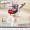 Jarrón de cerámica nórdica para mesa de comedor, nicho para porche, belleza, hombro, simulación de arreglo floral, flor de lirio, adornos decorativos al por mayor