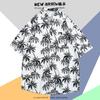 Camisa de Manga Corta de Seda Helada de Verano para Hombre, Camisa Floral Playera de Tendencia Nacional Hawaiana, Camisa Versátil de Estilo Hong Kong Holgado Japonés para Hombre