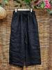 Pantalones Casuales de Ramio Gama Alta Verano 2024 Retro Artísticos Holgados Adelgazantes Cintura Escalonada Pierna Ancha Rectos Estilo Harlan para Mujer