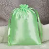 Bolsa de Cetim Imitação de Seda Bolsa com Cordão Presente Joias Peruca Bolsa de Armazenamento à Prova de Poeira Em estoque Atacado