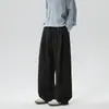 Calça Casual Masculina Jack Chuan Yang de Cor Sólida com Cordão, Design Solto de Perna Larga, Estilo Old Money, Temporada de Outono