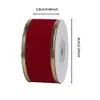 Decoraciones Navideñas Personalizadas de Terciopelo con Borde Dorado y Cinta Roja Colgantes para Árbol de Navidad Guirnaldas Navideñas Europeas y Americanas Colgantes