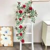 Enredadera de Rosas Simulada de Alta Gama, Enredadera Artificial de Flores Estilo Jardín, Arco de Pared, Envoltura para Tuberías Colgantes, Enredadera Decorativa para Cubrir y Decorar