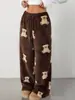 Pantalones Casuales Nuevos Europeos y Americanos de AliExpress Transfronterizos Estampado de Leopardo Pantalones Largos de Pierna Ancha