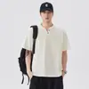 Camiseta casual de manga corta con cuello en V, holgada y transpirable para hombre