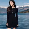 Vestido negro estilo Hepburn inspirado en Chanel para mujer, nuevo modelo de principios de primavera, atuendo de primavera apto para figuras petite