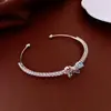 Pulsera Abierta Mariposa Color Zircón Transfronteriza Ins Pulsera Dopamina Moda de Nicho Joyería de Alta Gama Venta al por Mayor