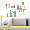 Planta Pastoril Cactus Suculenta Estante para Macetas Pegatinas de Pared Decoración Fresca para Paredes del Hogar Pegatinas Autoadhesivas MG93-30