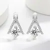 Pendientes Exquisitos y Dulces de Estilo Coreano con Circonita para Mujer con Diseño de Cruz, Modernos y Elegantes, Pendientes Versátiles con Pedrería