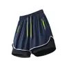 Pantalones Cortos Deportivos de Fitness Estilo Americano para Hombre, Shorts de Running con Forro Interior, Dos en Uno de Entrenamiento Anti-Exposición de Tres Puntos de Baloncesto Casuales